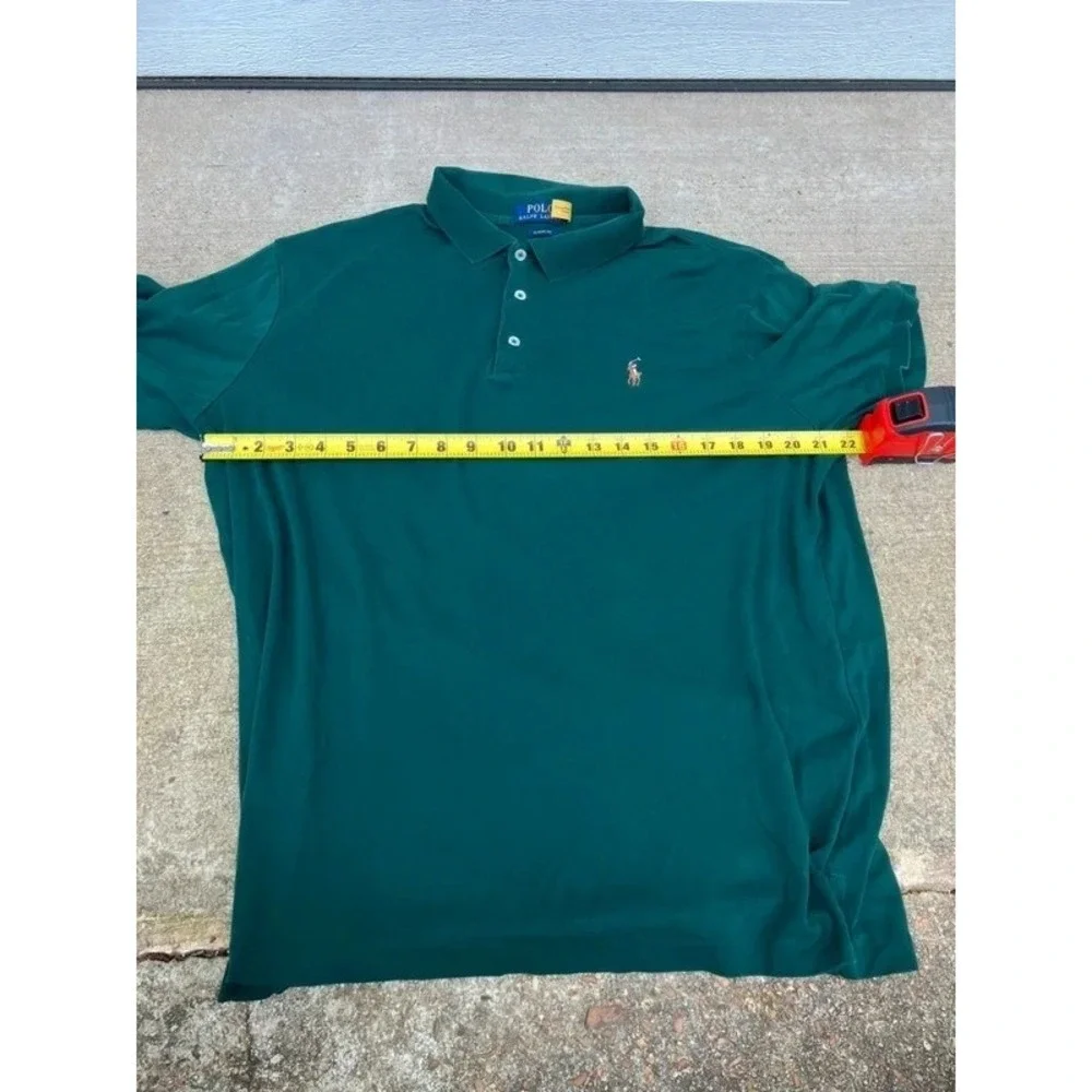 Polo Ralph Lauren Men's Classic Fit Solid Green Polo Short Sleeve Logo Size L